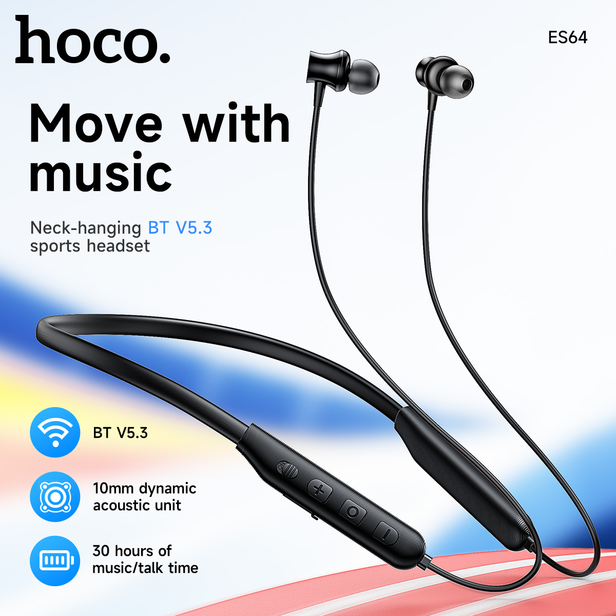 Magnetic Neckband Sports Earphones - HOCO شريط حول ياقة الملابس سماعة