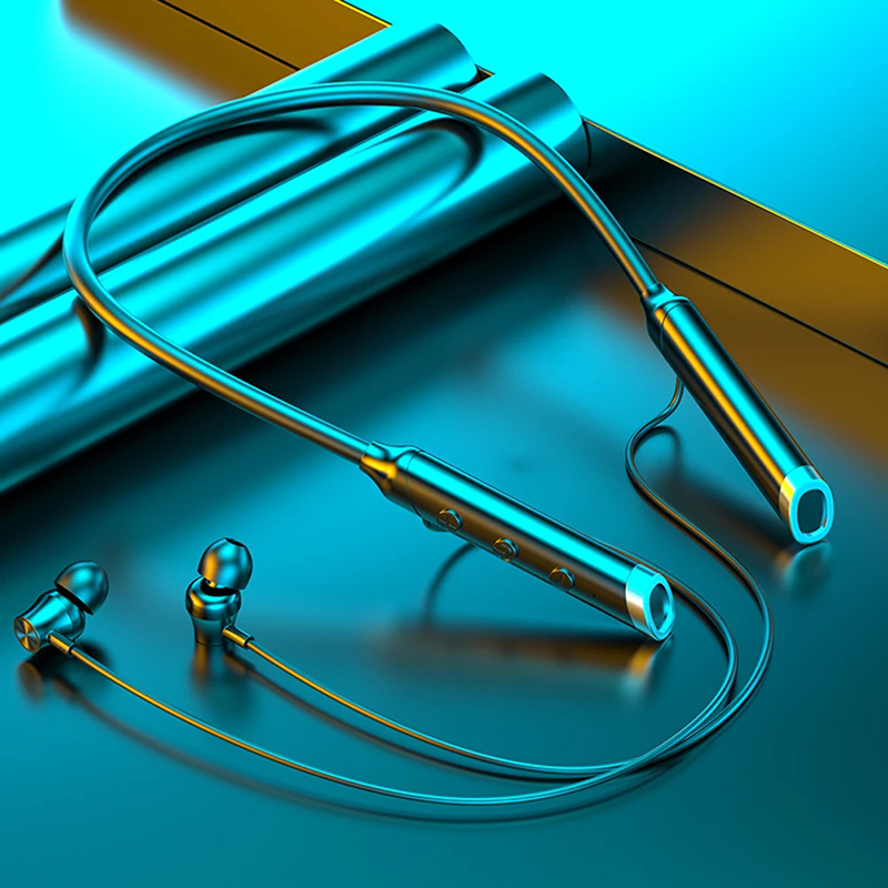 Magnetic Neckband Sports Earphones - سماعات رأس لاسلكية بتقنية البلوتوث 5.0،