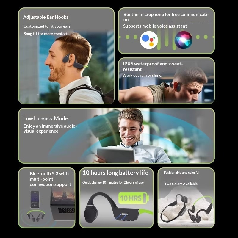 سماعات توصيل عظمي مقاومة للماء - مراجعة Bone Conduction Running Headphones وسعره