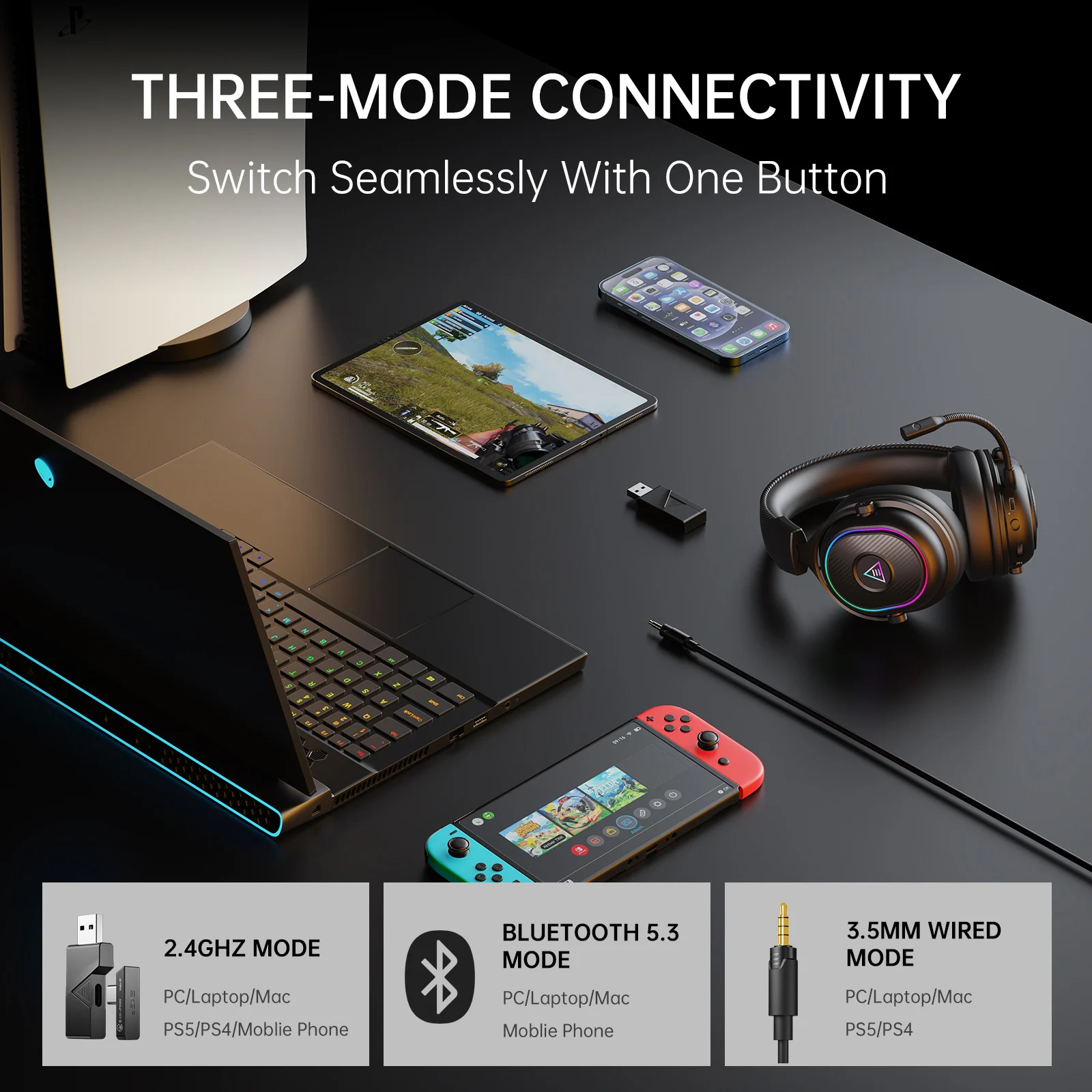 سماعة رأس للألعاب Oneodio EKSA - مراجعة Anc Wireless Over Ear Headphones وسعره
