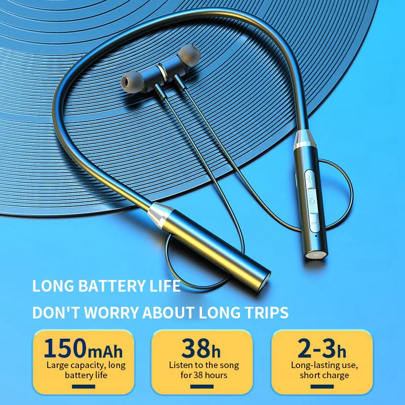 سماعات أذن لاسلكية بتقنية البل - مراجعة Magnetic Neckband Sports Earphones وسعره
