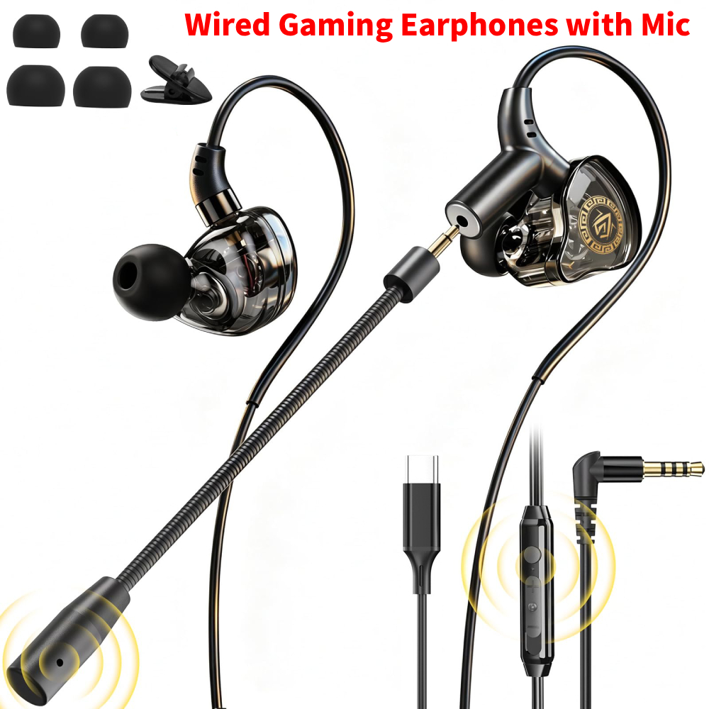 سماعات ألعاب سلكية 3.5 مم / Ty - مراجعة Type C Wired Earphones With Mic وسعره