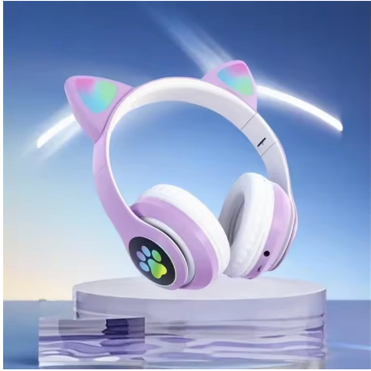 DT[مجموعة] D1585-سماعة رأس لاس - مراجعة Cat Ear Bluetooth Headset Led وسعره