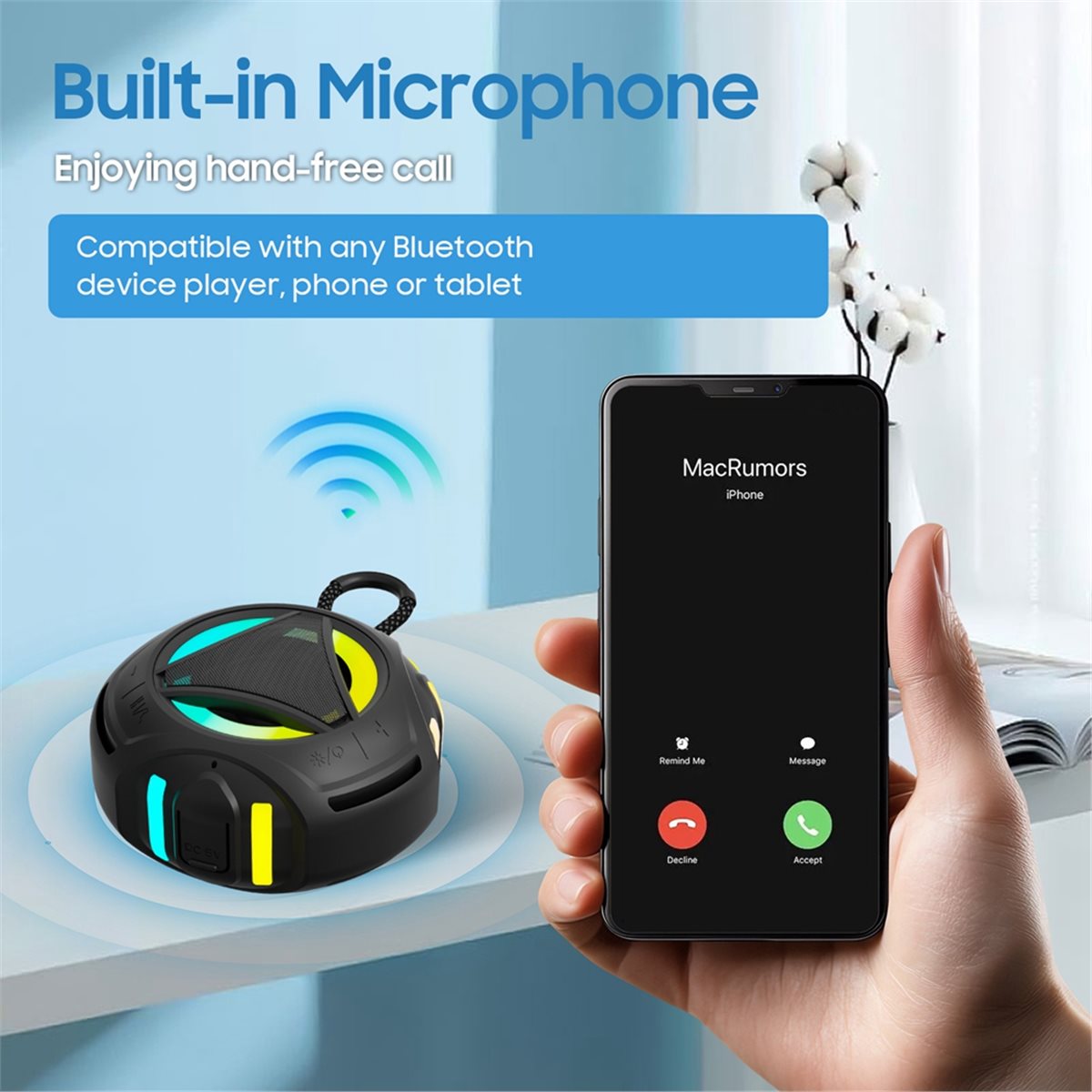 مكبر صوت بلوتوث صغير للحمام مع - مراجعة Portable Bluetooth Speaker Waterproof Ipx7 وسعره