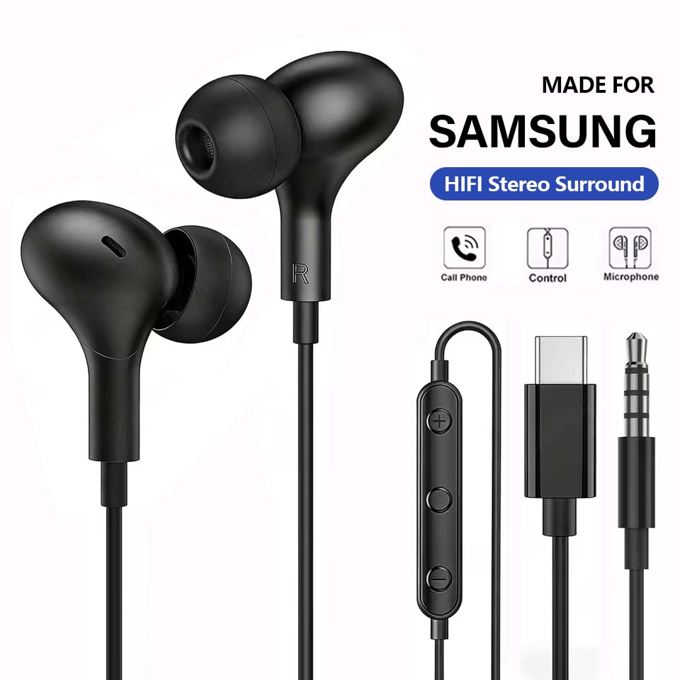 سماعات أذن USB-C لسامسونج جالا - مراجعة Type C Wired Earphones With Mic وسعره